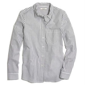 Madewell Cafe Striped Boyshirt in Blackbird